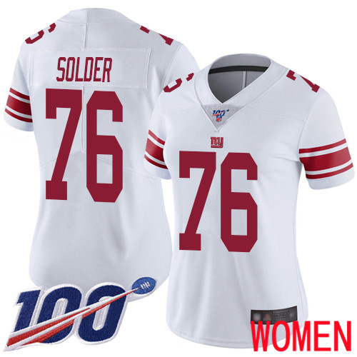 Women New York Giants #76 Nate Solder White Vapor Untouchable Limited Player 100th Season Football NFL Jersey->youth nfl jersey->Youth Jersey